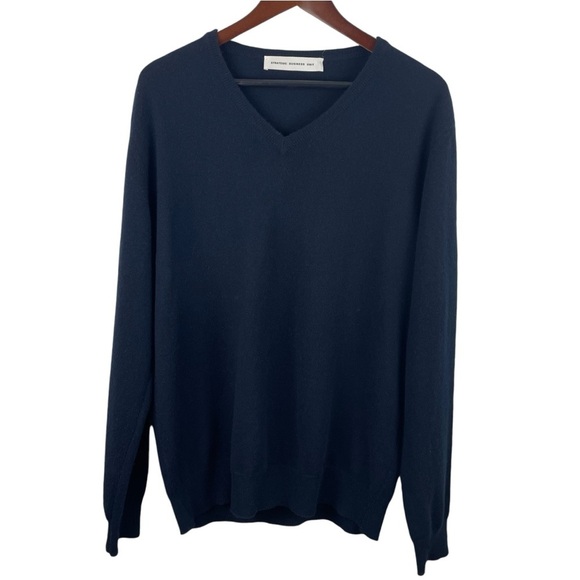 Strategic Business UnitNavy Blue V Neck Cashmere Pullover Sweater